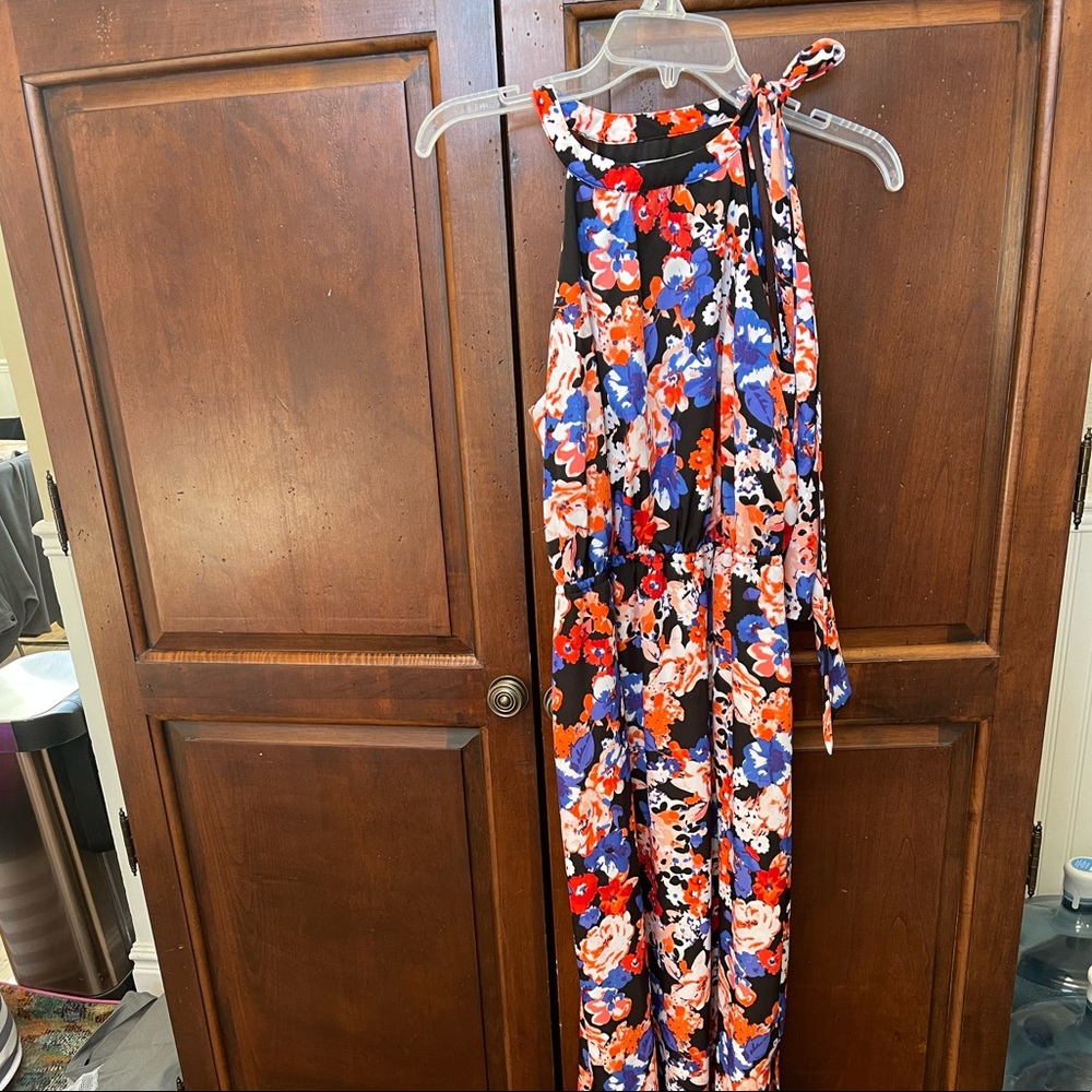Dress barn Mixt Flowered full length halter dress / Size 10
